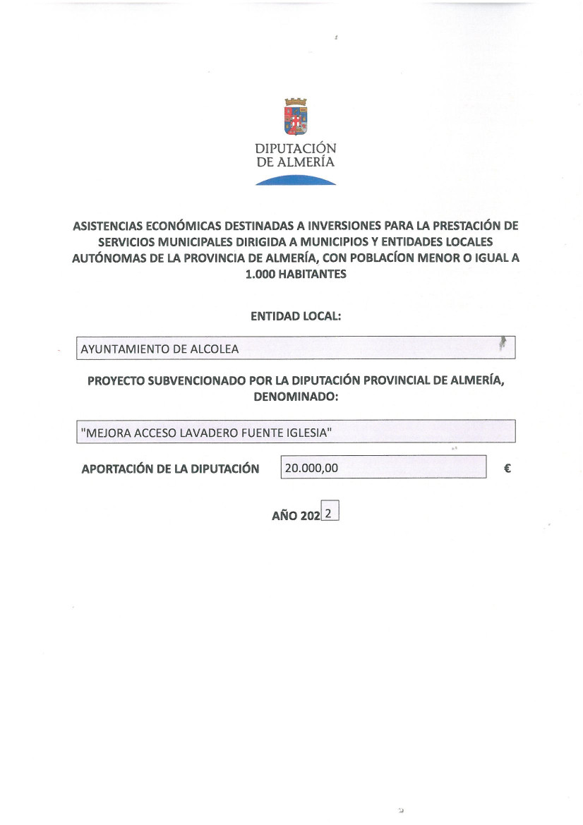 asistencia, económica, diputación, almería, ayuntamiento, alcolea